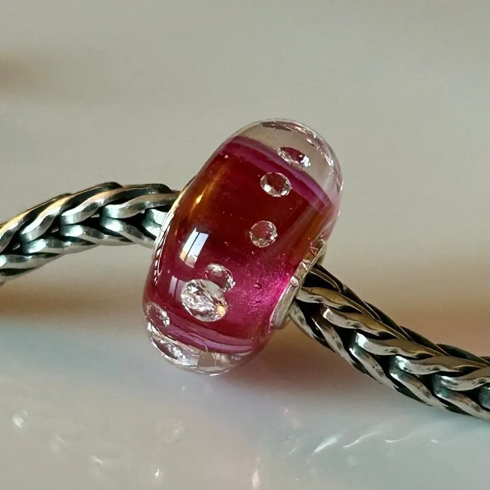 TROLLBEADS Pink Diamond Bead LAA 925S Preowned, Perfect!